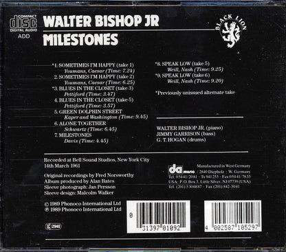 Walter Bishop Jr. - Milestones Music CD