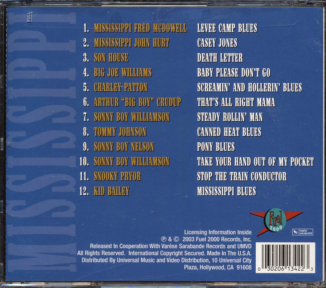 Son House, Charley Patton, Sonny Boy Williamson, Etc. - The Blues Came From Mississippi Music CD