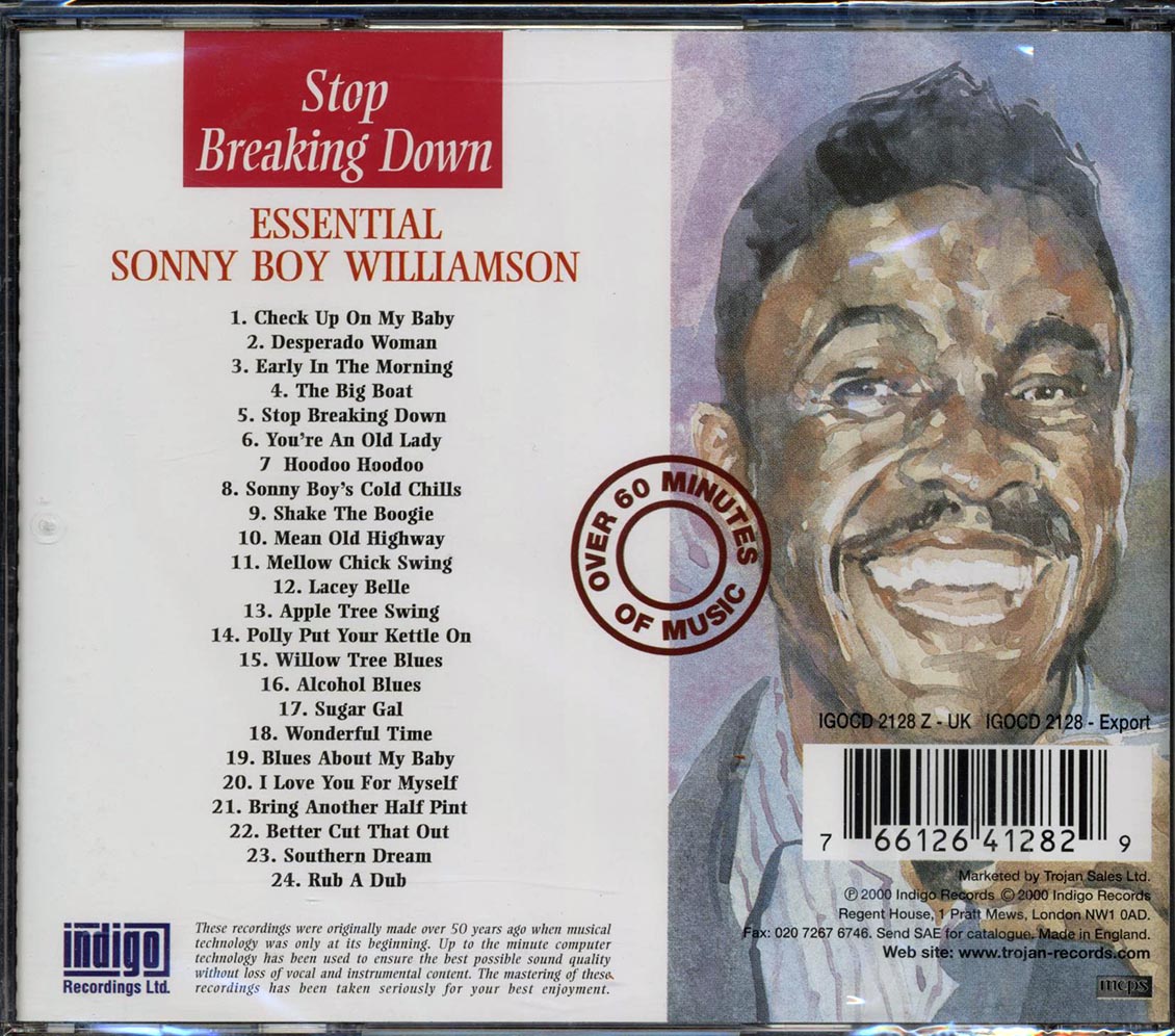 Sonny Boy Williamson - Stop Breaking Down: The Essential Recordings Of Sonny Boy Williamson (24 tracks) Music CD