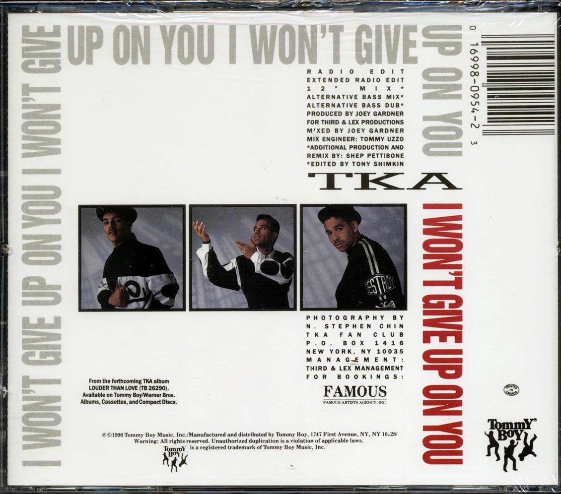 TKA - I Won't Give Up On You Music CD