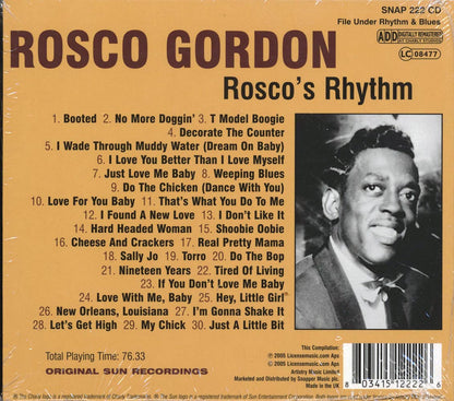 Rosco Gordon - Rosco's Rhythm (30 tracks) Music CD