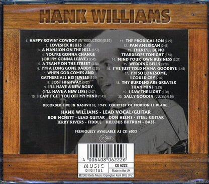 Hank Williams - Lost Highway (20 tracks) Music CD