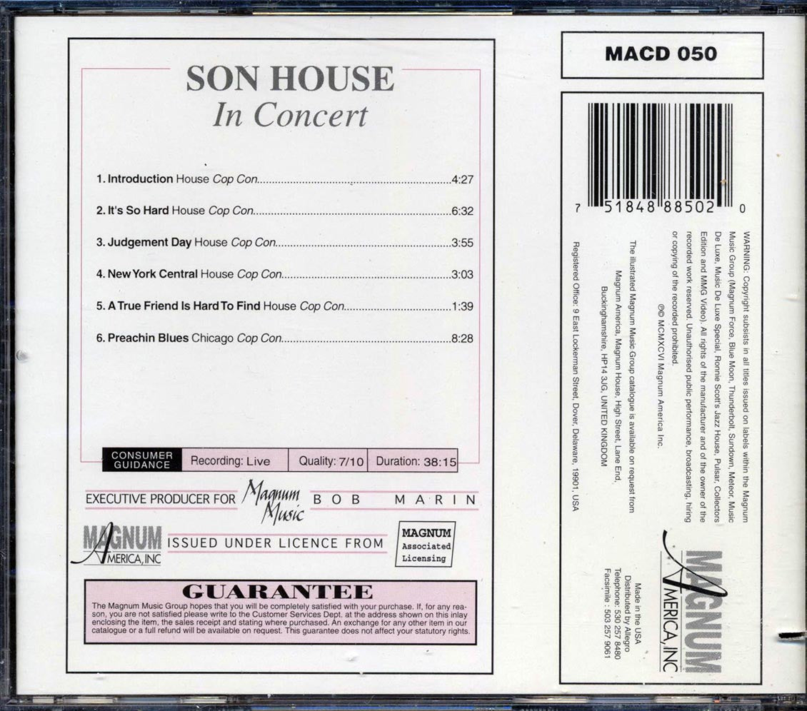 Son House - In Concert (marked/ltd stock) Music CD