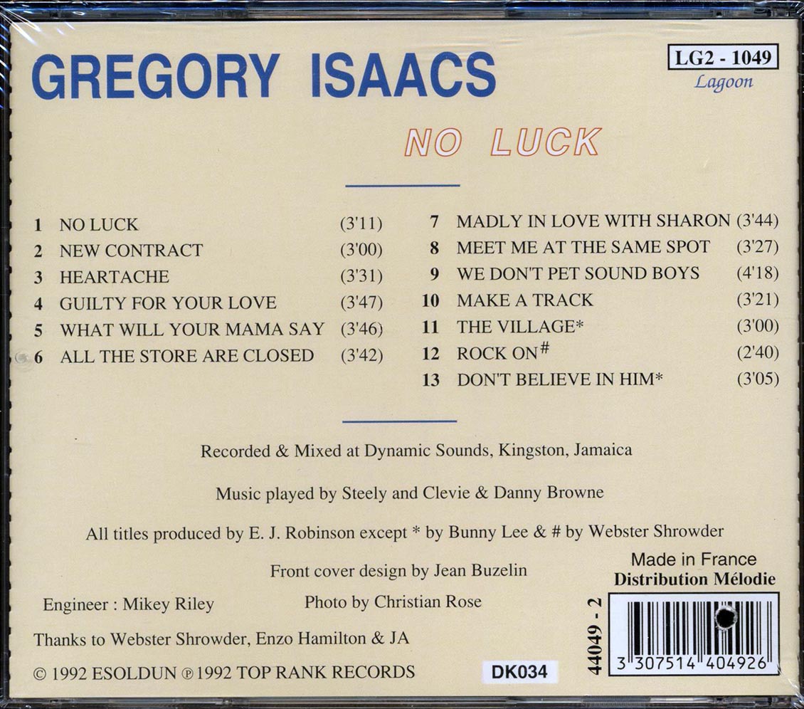 Gregory Isaacs - No Luck (marked/ltd stock) Music CD