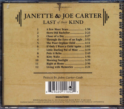 Janette & Joe Carter - Last Of Their Kind (marked/ltd stock) Music CD