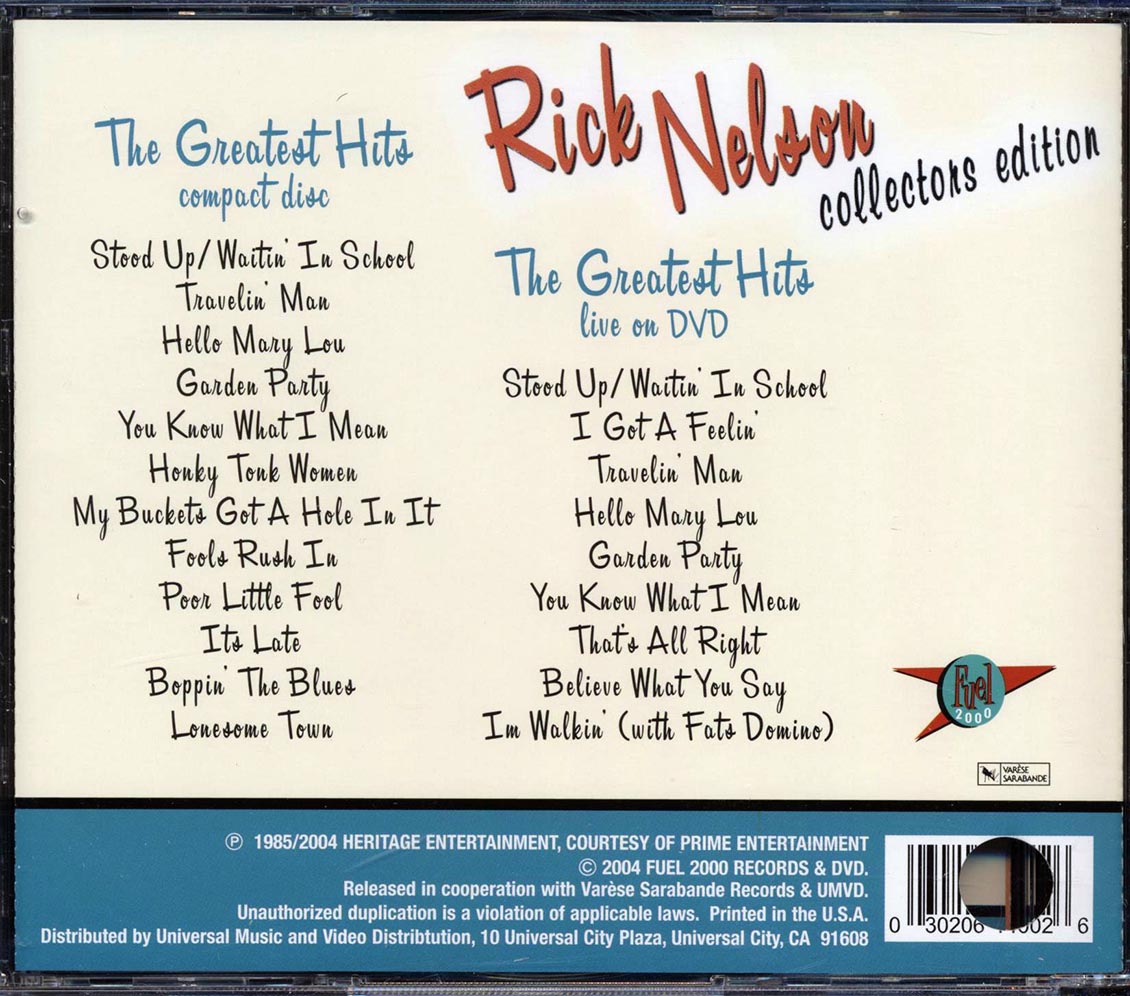 Rick Nelson - Collectors Edition (incl. DVD) (marked/ltd stock) Music CD