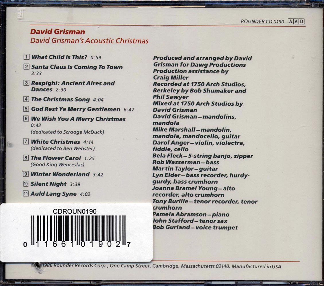 David Grisman - David Grisman's Acoustic Christmas (marked/ltd stock) Music CD