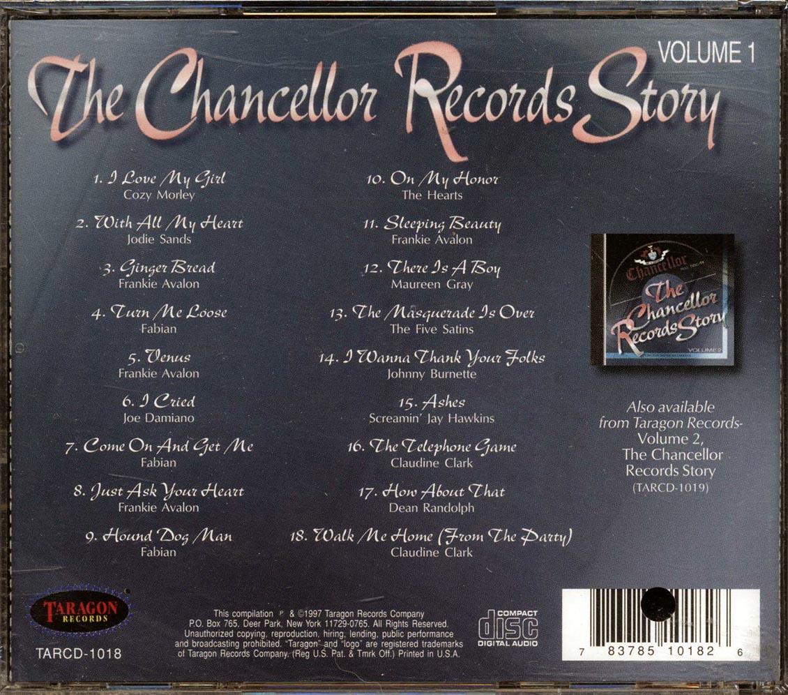Cozy Morley, Jodie Sands, Frankie Avalon, Etc. - The Chancellor Record Story Volume 1 (marked/ltd stock) Music CD
