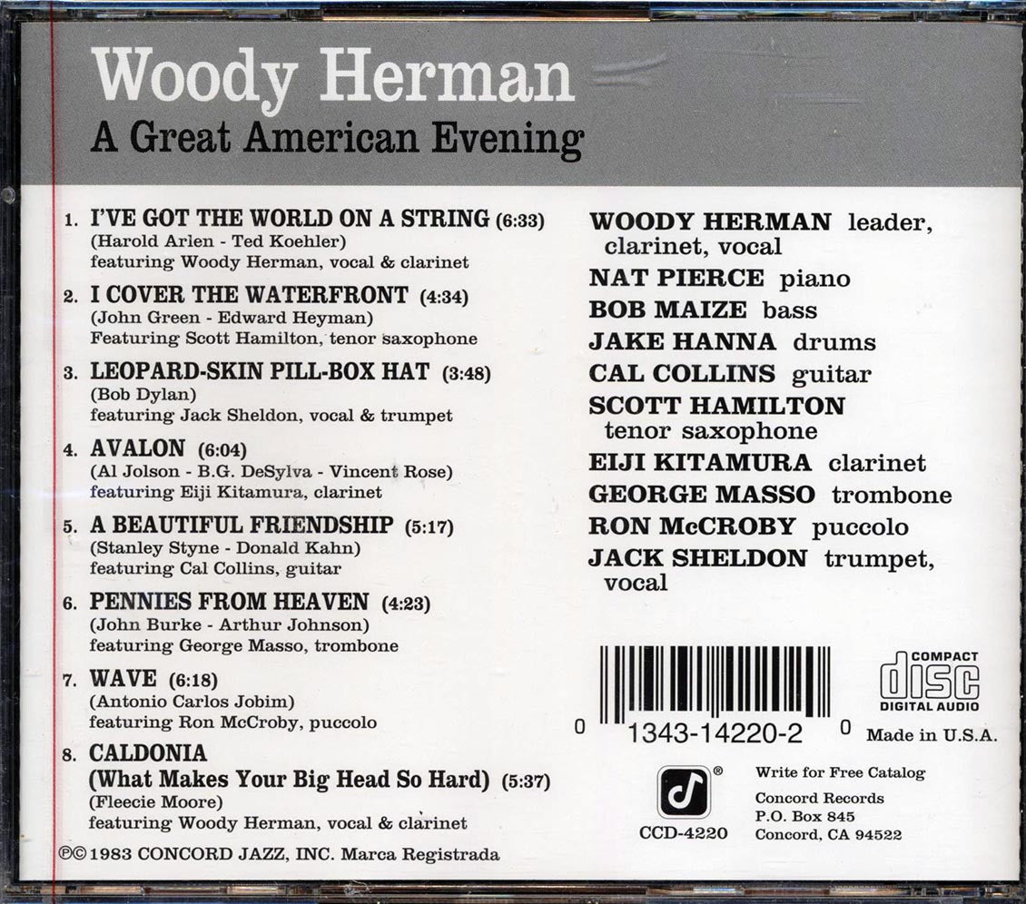 Woody Herman - A Great American Evening Volume 3 Music CD