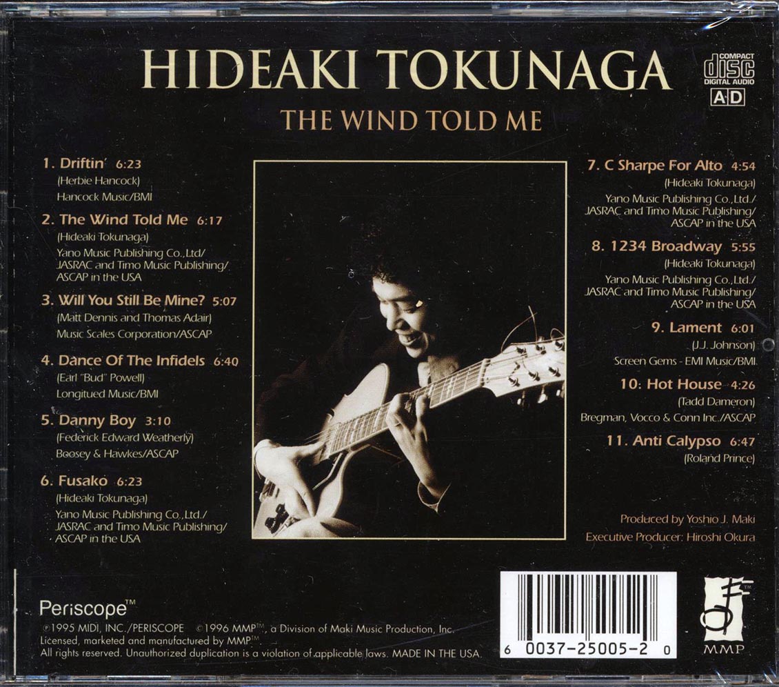 Hideaki Tokunaga - The Wind Told Me Music CD