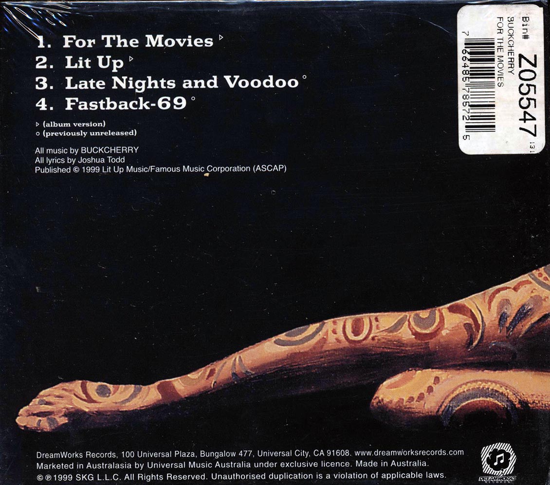 Buckcherry - For The Movies Music CD