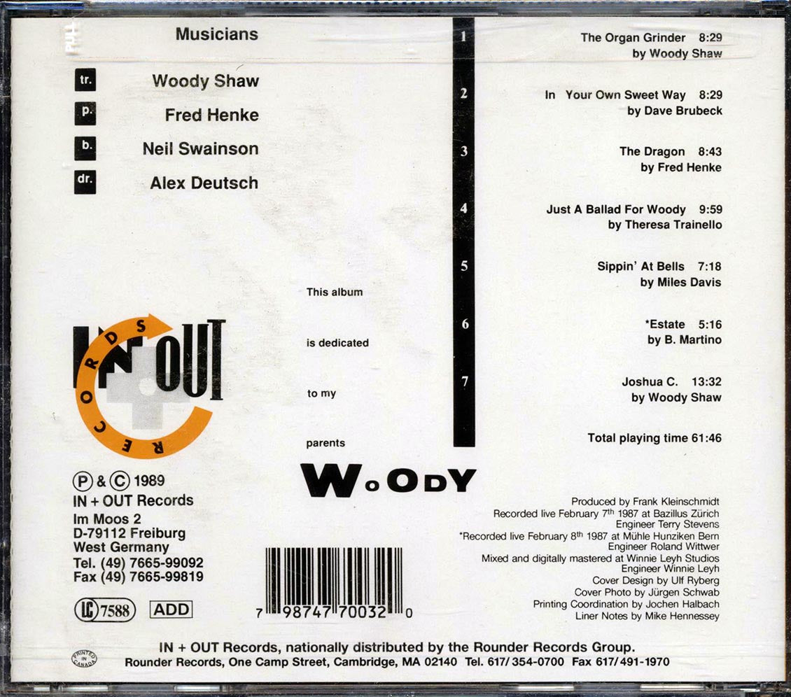 Woody Shaw - In My Own Sweet Way Music CD