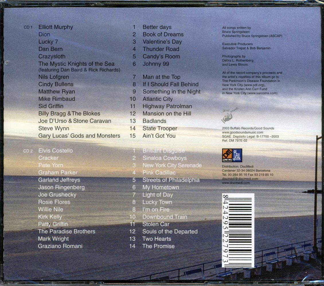 Elliott Murphy, Dion, Lucky 7, Etc. - Light Of Day: A Tribute To Bruce Springsteen (29 tracks) (2xCD) Music CD