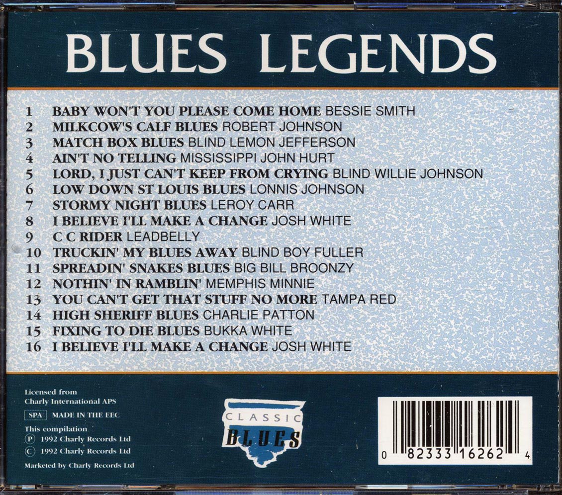 Robert Johnson, Blind Lemon Jefferson, Leadbelly, Etc. - Blues Legends: Low Down St. Louis Blues Music CD