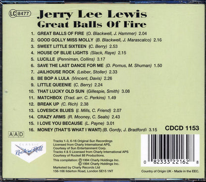 Jerry Lee Lewis - Great Balls Of Fire Music CD