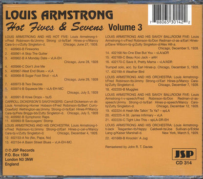 Louis Armstrong - Hot Fives & Sevens Volume 3 Music CD