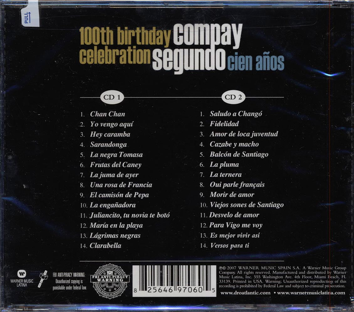 Compay Segundo - Cien Anos: SPecial Edition 100th Birthday Celebration Music CD