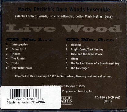 Marty Ehrlich's Dark Woods Ensemble - Live Wood (2xCD) Music CD