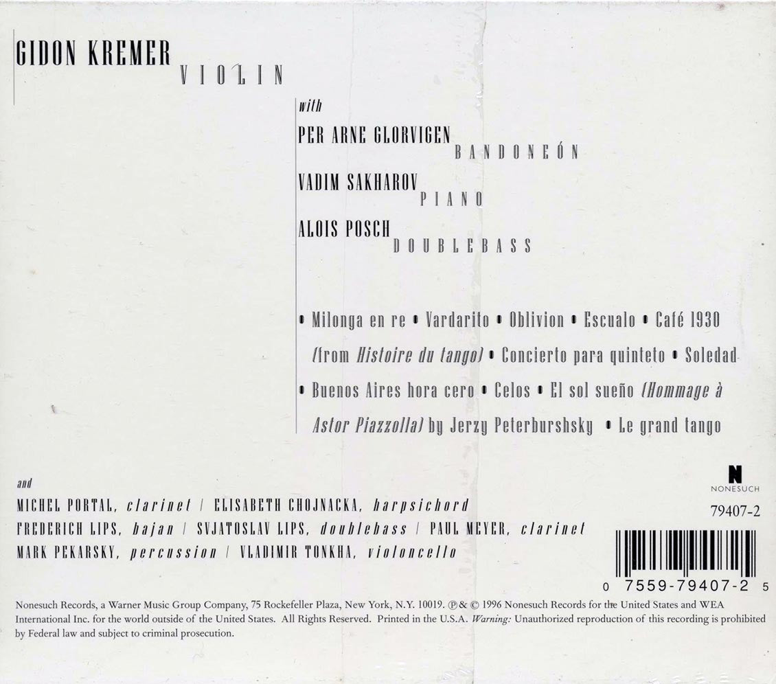 Gidon Kremer, Piazzolla - Hommage A Piazzolla Music CD