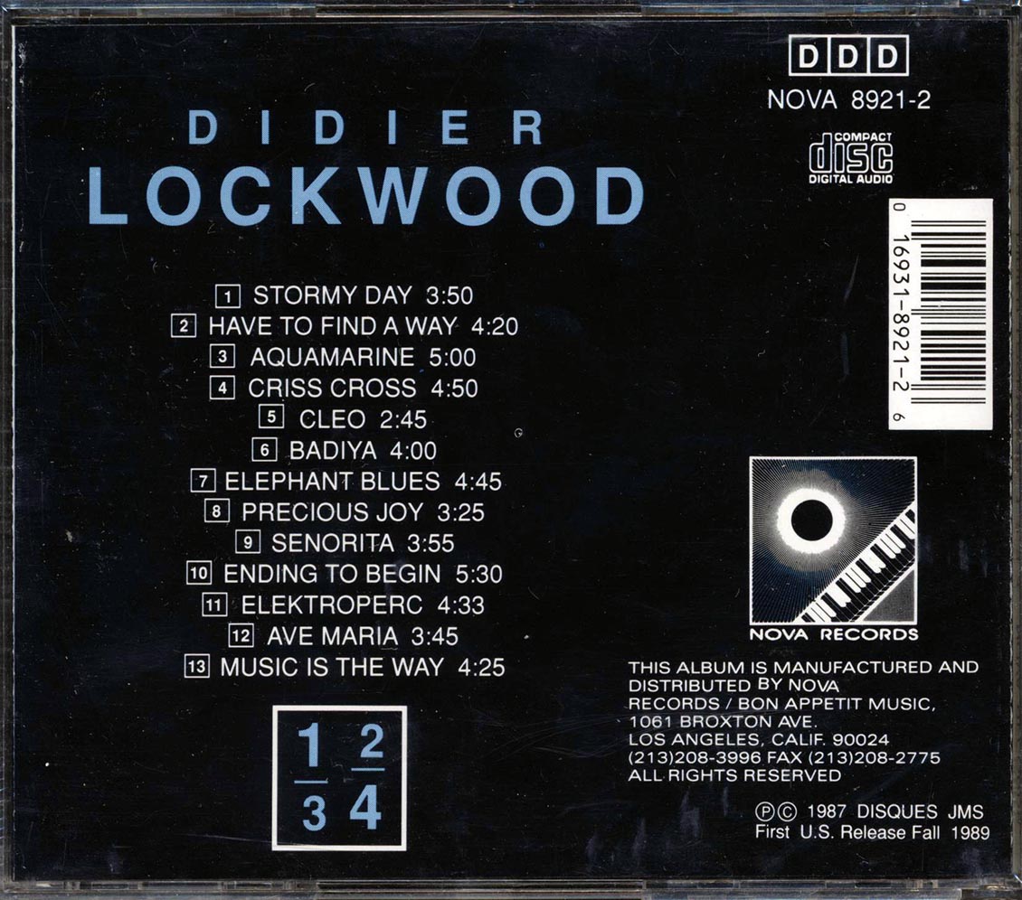 Didier Lockwood - 1 2 3 4 Music CD