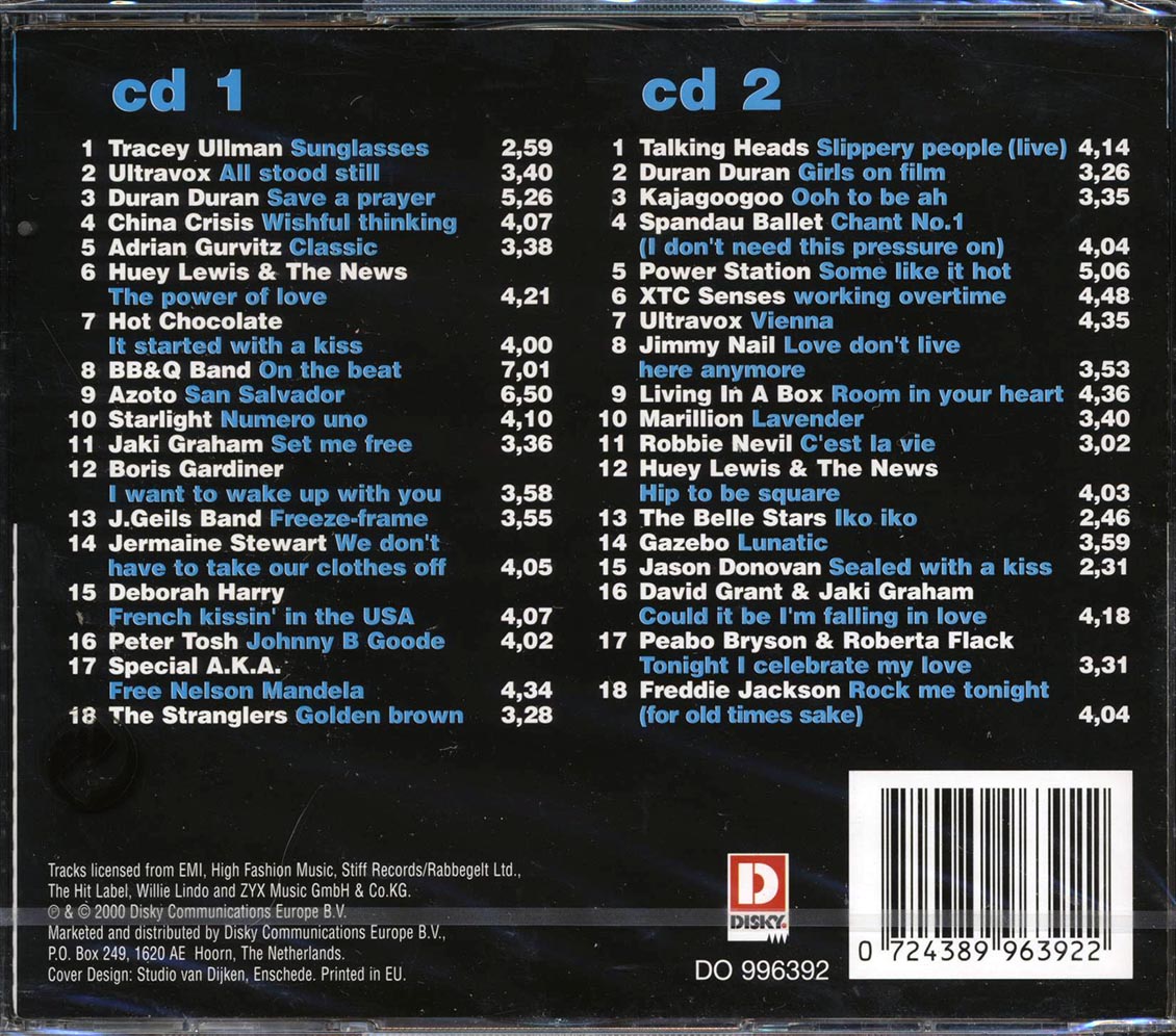 Talking Heads Duran Duran China Crisis Hot Chocolate Etc Greatest Hits Of The 80's Volume 4 36 tracks 2xCD Music CD