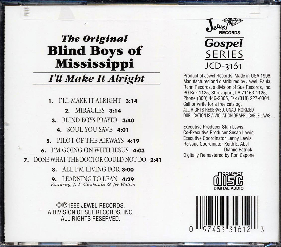 The Original Blind Boys Of Mississippi, Sandy Foster - I'll Make It Alright Music CD