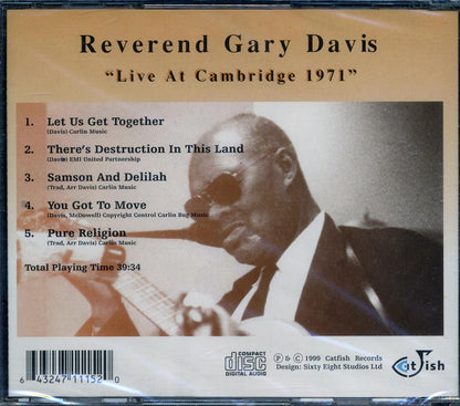 Reverend Gary Davis - Live At Cambridge 1971 Music CD