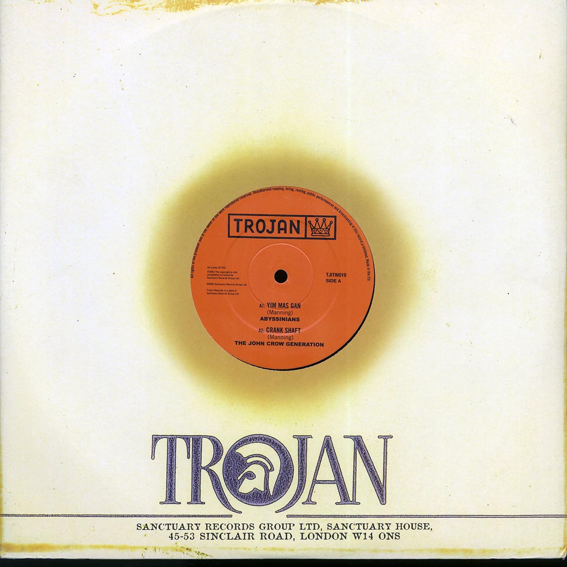 The Abyssinians - Yim Mas Gan;  The John Crow Generation - Crank Shaft  /  Big Joe - Mas Gan;  Mas Gan Version 12" Vinyl Record
