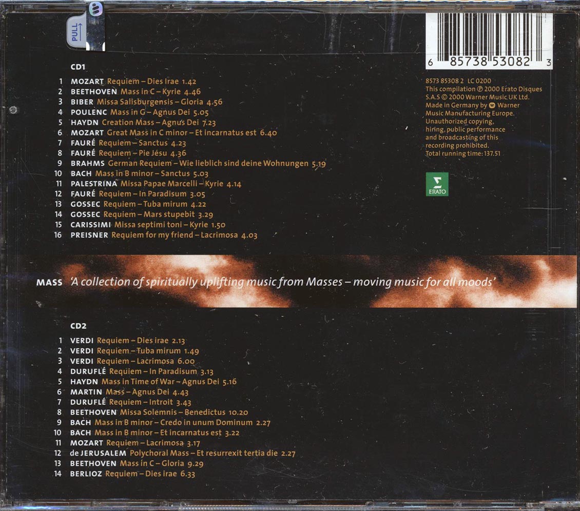 Mozart, Beethoven, Verdi, Etc. - Mass (30 tracks) (2xCD) Music CD