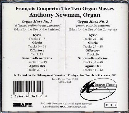 Francois Couperin, Anthony Newman - Francois Couperin: The Two Organ Masses Music CD