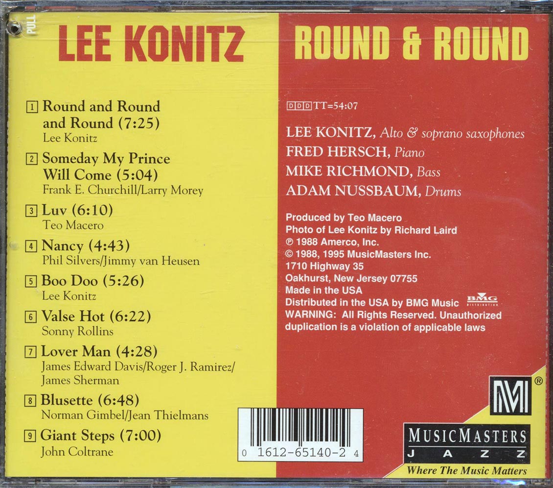 Lee Konitz - Round & Round (marked/ltd stock) Music CD