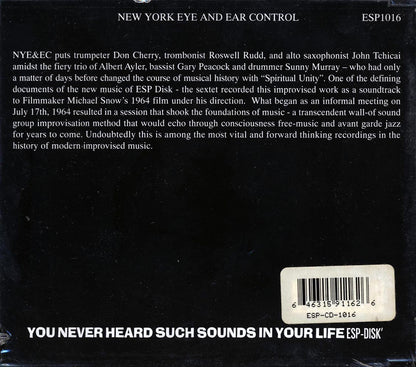 Albert Ayler, Don Cherry, John Tchicai - New York Eye And Ear Control Music CD