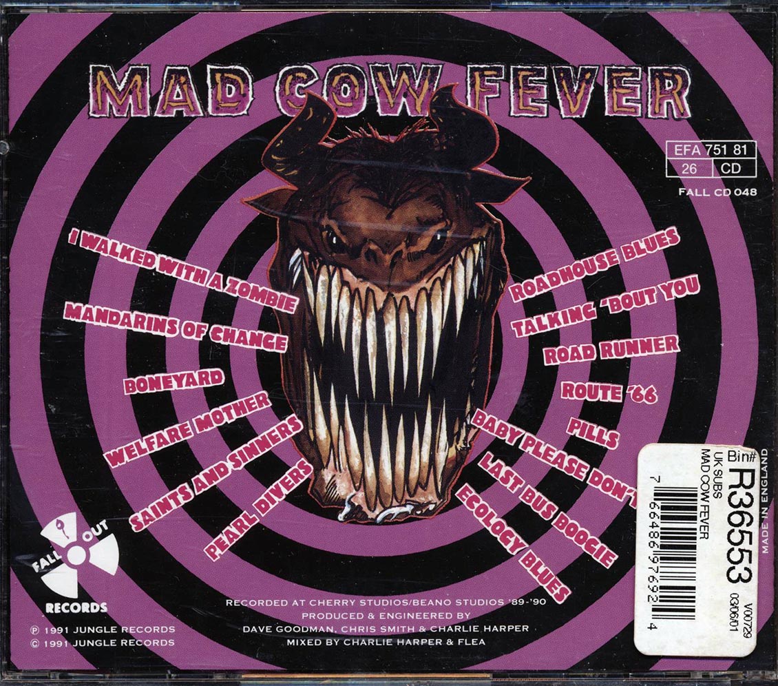UK Subs - Mad Cow Fever Music CD