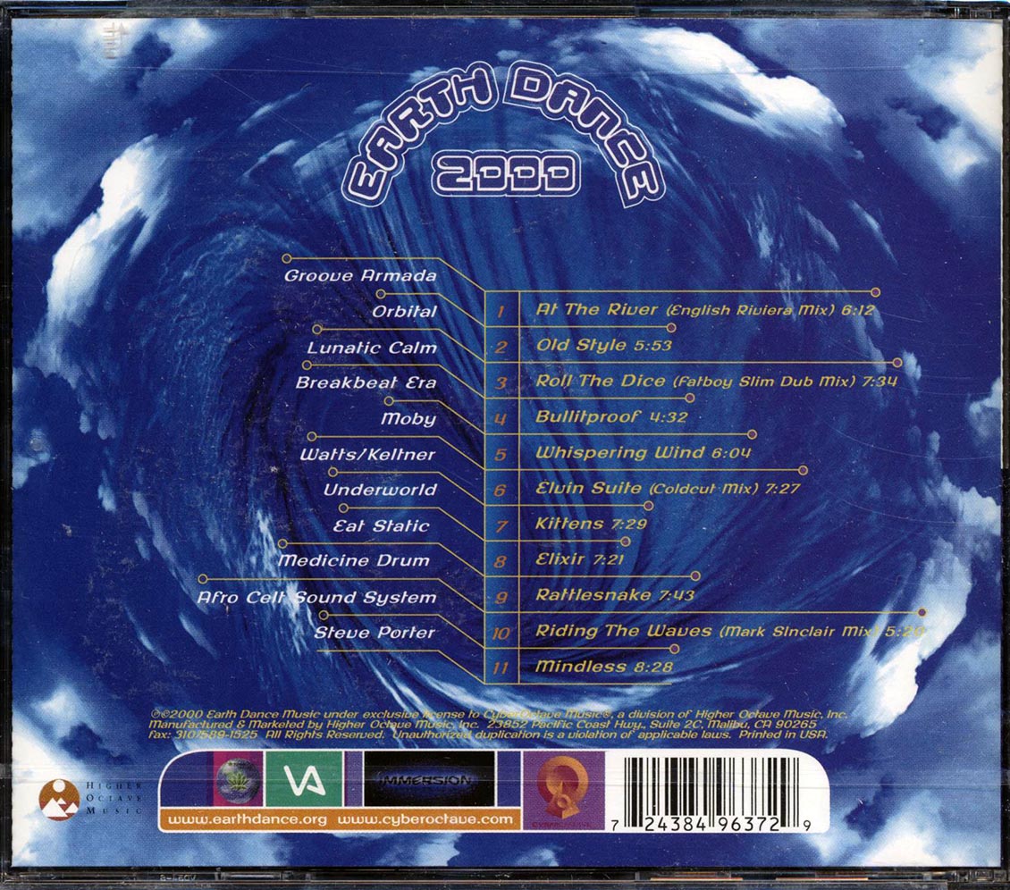 Groove Armada, Orbital, Lunatic Calm, Etc. - Earth Dance 2000: The Global Dance Party For Peace Music CD