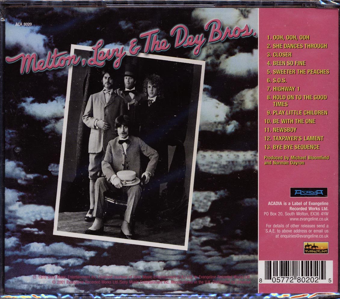 Barry Melton, Jay Levy, Rick Dey, Tony Dey - Melton, Levy & The Dey Bros. Music CD