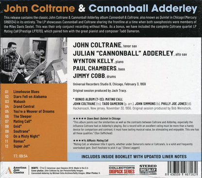 John Coltrane Cannonball Adderley John Coltrane & Cannonball Adderley Music CD