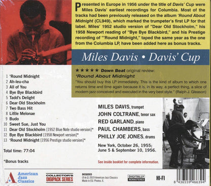 Miles Davis Davis' Cup Music CD