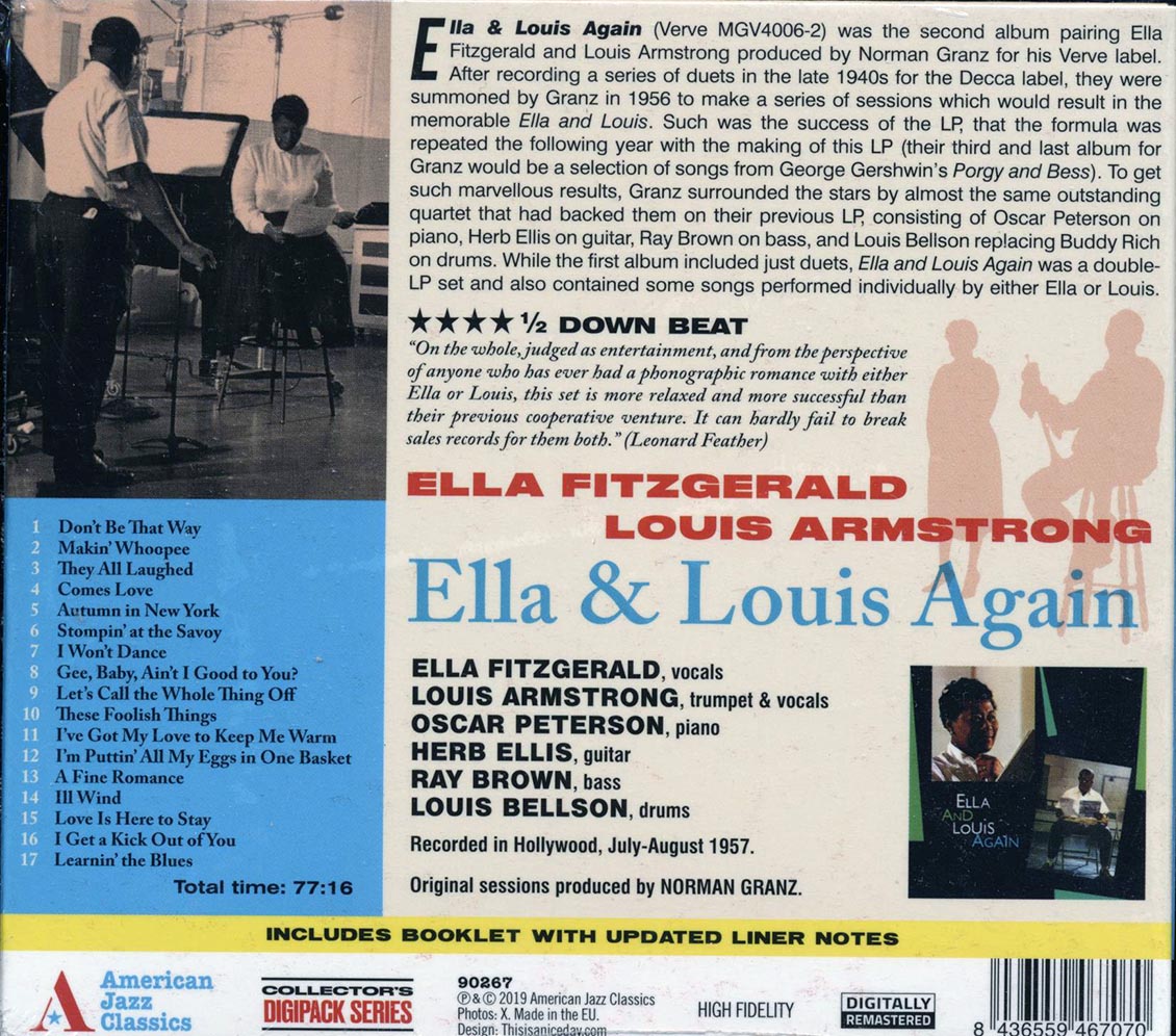 Ella Fitzgerald, Louis Armstrong - Ella & Louis Again Music CD