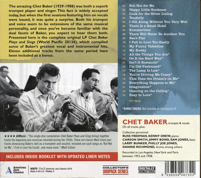 Chet Baker Chet Baker Plays And Sings Music CD