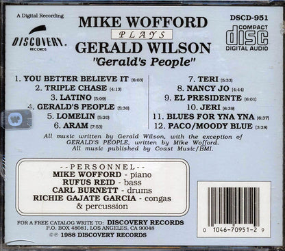 Mike Wofford - Mike Wofford Plays Gerald Wilson: Gerald's People Music CD