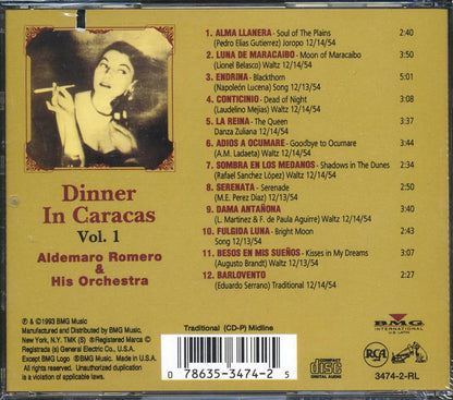 Aldemaro Romero & His Orchestra - Dinner In Caracas Volume 1 (marked/ltd stock) Music CD