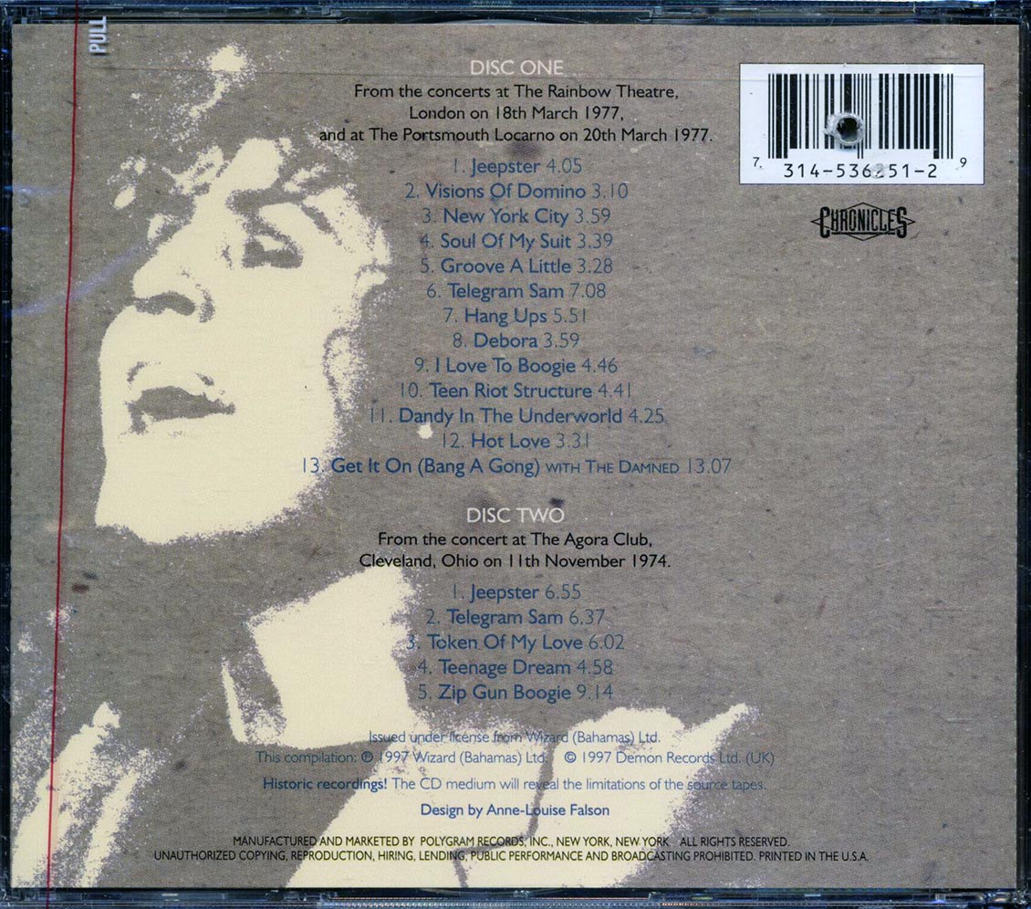 Marc Bolan & T-Rex - Rainbow: Live 1977 (2xCD) (marked/ltd stock) Music CD