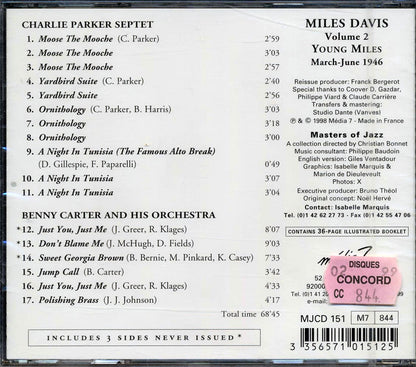 Miles Davis Young Miles Volume 2 1946 incl 36 page booklet Music CD