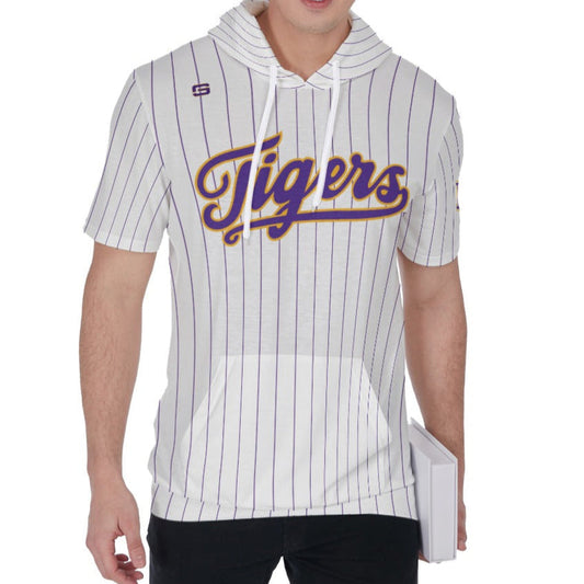 LSU Baseball Pinstripe Short Sleeve Hoodie T-Shirt