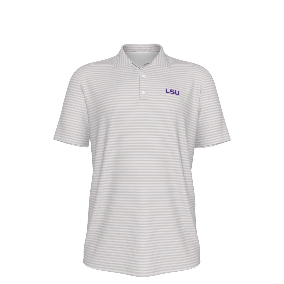 LSU Football Striped Polo - Cream