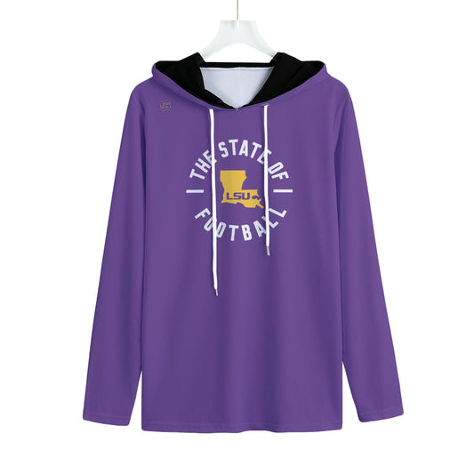LSU Football State of Football Lightweight Hoodie - Purple
