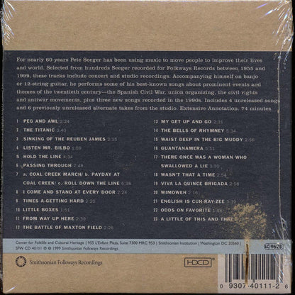 Pete Seeger - Headlines & Footnotes: A Collection Of Topical Songs (deluxe mini-LP slipsleeve edition) Music CD