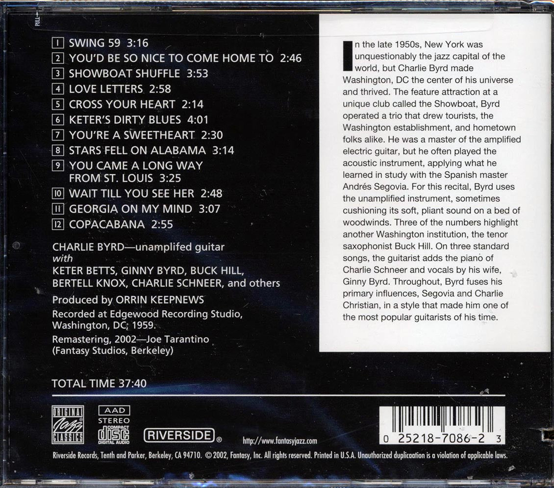 Charlie Byrd Trio - Byrd In The Wind (marked/ltd stock) Music CD