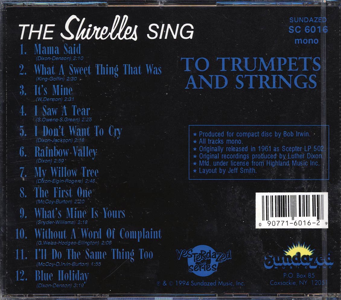 The Shirelles The Shirelles Sing To Trumpets And Strings Music CD