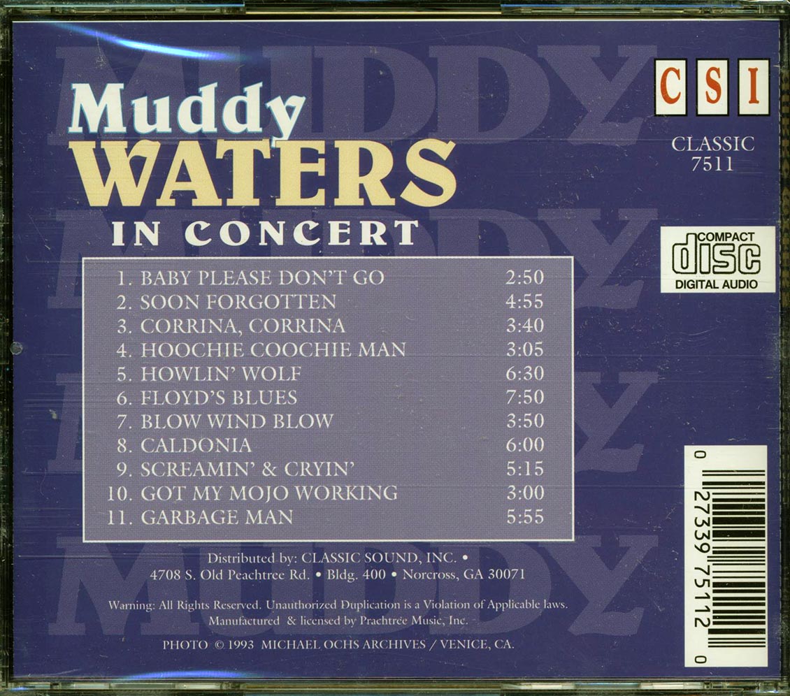 Muddy Waters In Concert Music CD